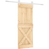  Drsna vrata s kompletom vodil 90x210 cm trdna borovina, (20804501) | Shoptok.si