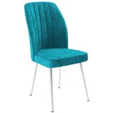 Hanah home set trpezarijskih stolica Platinum 2 kom, tirkizna tkanina Jerry, bele metalne noge | Eponuda.com