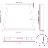  Noge za blagovaonski stol V-oblika 2 kom Bijele 100 x (72-73,3) cm Čelik | shoptok.hr