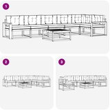  Set vanjskih sofa 7 kom. Bijela i krem Poliester | shoptok.hr