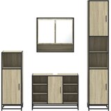  4-dijelni set kupaonskog namještaja boja hrasta sonome drveni | shoptok.hr