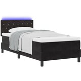 vidaXL Box Spring postelja z vzmetnico in LED Črna 90x190 cm Žamet | Shoptok.si