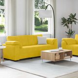  Dvodijelni set sofa s jastucima, žuti baršun | shoptok.hr