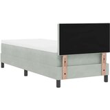 vidaXL Postelja s pomičnim dnom in vzmetnico ter LED lučko Svetlo siva 80x200 cm Žamet, (22050249) | Shoptok.si