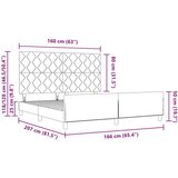 vidaXL Črn Žametni Posteljni Okvir 160x200 cm, (22048938) | Shoptok.si