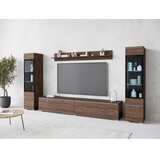 P & B Dnevni Regal Vera Ii, Barva Oreha, Osvetlitev, 4-Delni | Shoptok.si