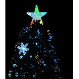  Božićno drvce s LED pahuljama crno 120 cm od optičkih vlakana | shoptok.hr