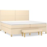 vidaXL Krevet s oprugama i madracem krem 200 x 200 cm od tkanine Cijene