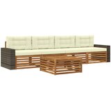  Set vanjskih sofa 5 kom. Prirodna i krem Čvrsto drvo akacije | shoptok.hr
