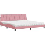  Postelja z vzmetnico roza 200x200 cm žamet, (21609907) | Shoptok.si