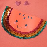  Dječja majica s volanima na rukavima koraljna boja 116 | Eponuda.com