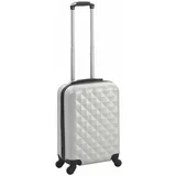 vidaXL Trd potovalni kovček svetlo srebrn ABS