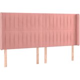  Uzglavlje s ušima ružičasto 163x16x118/128 cm baršunasto | shoptok.hr