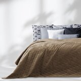 AmeliaHome Svjetlo smeđi prošiven prekrivač od samta 170x210 cm Laila – Cijene