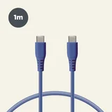 kabel za prijenos podataka, Soft, USB-C na USB-C, 1.0m, plavi