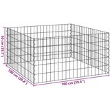 vidaXL Srebrna Metalna žica 100 x 100 x 50 cm Modularna Vrtna ograda | shoptok.hr