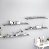 vidaXL Stenske police 4 kosi sive 120x23,5x3,8 cm MDF Cene