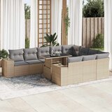 Maison Chic Seti vrtnega pohištva - Vrtna garnitura - Vrtni pohištvo set 11-delna z blazinami bež poli ratan, (21815631) | Shoptok.si