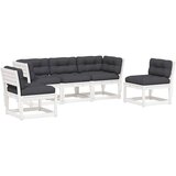  5-dijelni set vrtnih sofa s jastucima bijeli masivna borovina | Eponuda.com