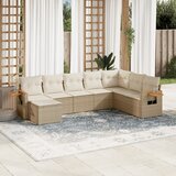 Maison Chic Seti vrtnega pohištva - Vrtna garnitura - Vrtni pohištvo set 8-delna z blazinami bež poli ratan, (21801071) | Shoptok.si