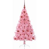 vidaXL Umjetna preddekorirana božićna jelka Roza 120 cm PVC | Shoptok.si