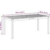  Vrtni blagovaonski stol 180 x 90 x 75 cm masivno bagremovo drvo | shoptok.hr