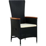  Vrtna garnitura - 6-dijelni vrtni blagovaonski set s jastucima crni Crna i smeđa 6 | shoptok.hr