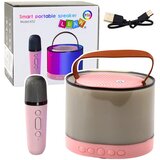 Lean_Toys Brezžični karaoke zvočnik z mikrofonom roza | Shoptok.si