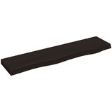  Zidna polica tamnosmeđa 80x20x4 cm od obrađene hrastovine | shoptok.hr