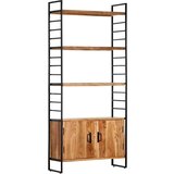 Police za knjige s 4 razine 80x30x180 cm masivno bagremovo drvo | shoptok.hr