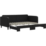  Dnevni krevet na razvlačenje crni 90 x 200 cm od tkanine | shoptok.hr
