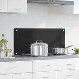  Kuhinjski zid Crna 90 x 40 cm Staklo otporno na udarce | Eponuda.com