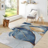 Mila Home modra/zlata pralna preproga 120x180 cm golden leaves – | Shoptok.si