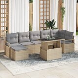 vidaXL set vrtne sofe od 8 dijelova s jastučićima bež poli ratan | shoptok.hr