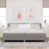 LED Box Spring Krevet Sivo-smeđa 200 x 200 cm tkanina | Eponuda.ba