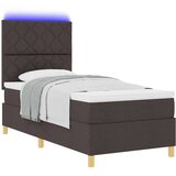 Box LED Box Spring Postelja Temno rjava 100 x 200 cm blago, (5000126249) | Shoptok.si
