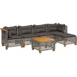  6-dijelni set vrtnih sofa od poliratana s jastucima sivi | shoptok.hr