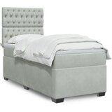  Box spring krevet s madracem svjetlosivi 80 x 200 cm baršunasti | shoptok.hr
