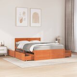  Krevet s ladicama i madracem voštano smeđi 140x190 cm borovina | shoptok.hr