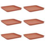  Kvadratna posuda za cvijeće 6 pcs Crvena cigla 32 x 32 x 2,5 cm | shoptok.hr