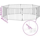 Vrata za pse 8 pcs Crna 80 x 60 cm Cinkani čelik | shoptok.hr