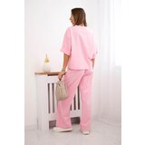 Kesi Włoski Punto set blouse + wide-leg pants candy pink | Shoptok.si