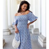 Gemre Blue floral maxi dress Marcello | Shoptok.si
