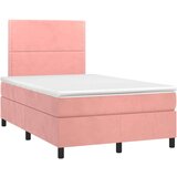 Box spring postelja z vzmetnico roza 120x200 cm žamet, (20896393) | Shoptok.si