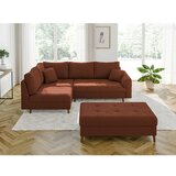 Ropez Opečnato oranžna sedežna garnitura iz rebrastega žameta 118 cm Ariella – | Shoptok.si