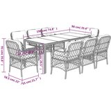  9-dijelni vrtni blagovaonski set sivi od poliratana Siva 190 cm table length | shoptok.hr
