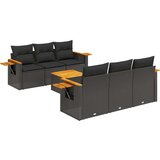 vidaXL 7-dijelni set vrtnih sofa od poliratana s jastucima crni | shoptok.hr