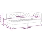 vidaXL Kotna postelja z vzglavjem Taupe 90 x 200 cm blago | Shoptok.si