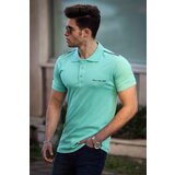 Madmext Men's Turquoise Polo Neck T-Shirt 4558 Cene
