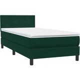 Box Spring krevet s madracem i LED tamnozeleni 80x220 cm baršun | shoptok.hr